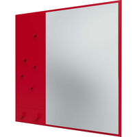 Memo Wall Mirror With Notice Board Beetroot