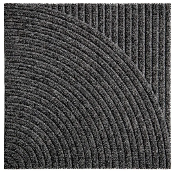 Zen Dörrmatta 45x45 cm Vertical & Circular Grey
