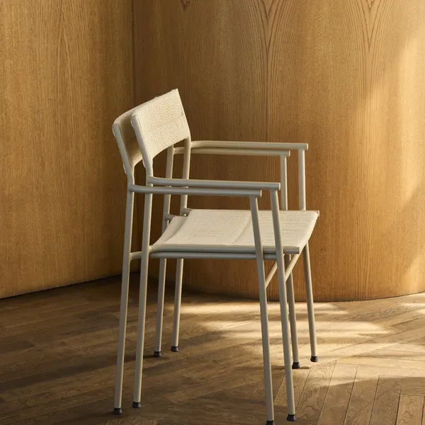 Vev Spisebordsstol Med Armlæn Grey Beige/Natual