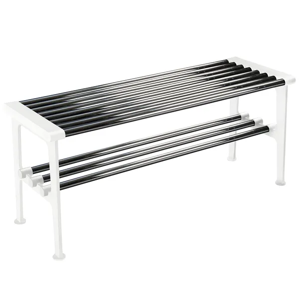 Nostalgi Penkki 100 cm Krominvärinen / Valkoinen