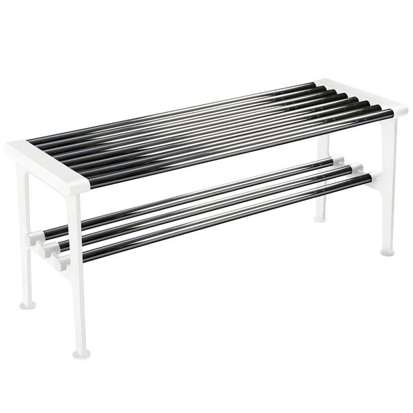 Nostalgi Benk 100 cm Krom / Hvit