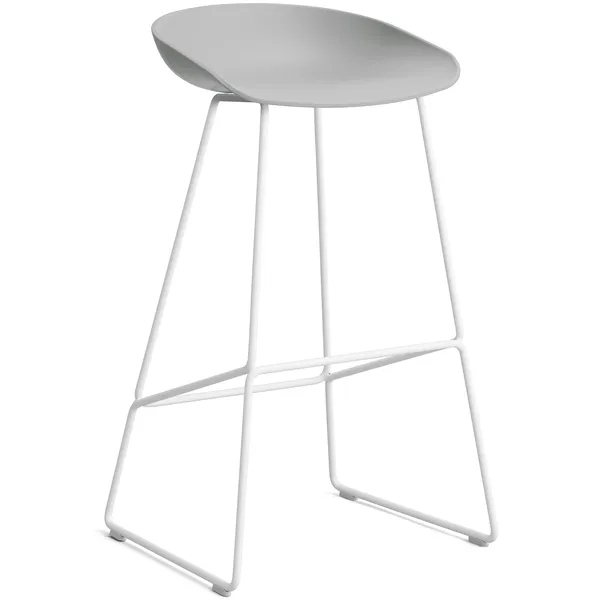 AAS 38 2.0 Barstol 75 cm Rostfritt Stål Vit / Concrete Grey