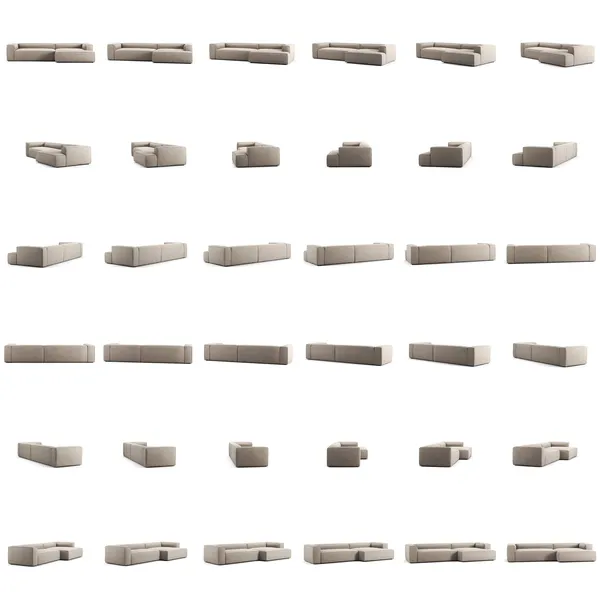 Grand 4-Personers Sofa chaiselong Højre Sandshell Beige
