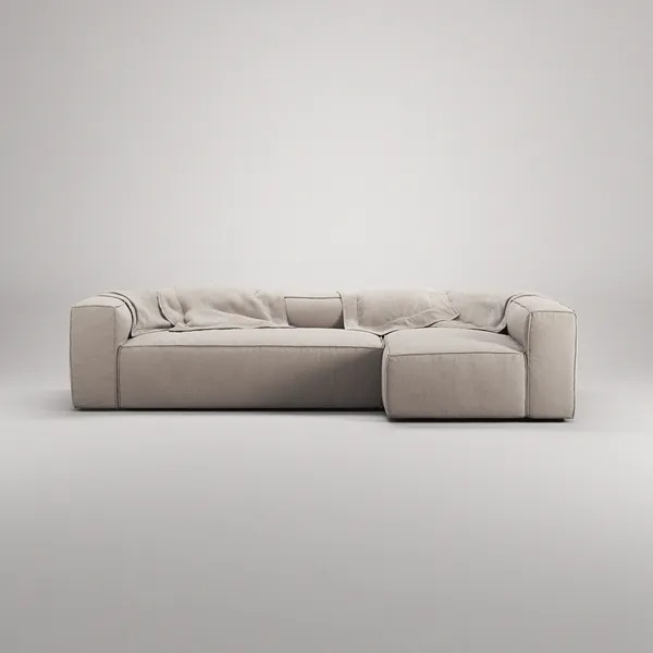 Grand 4-Personers Sofa Divan Højre Sandshell Beige