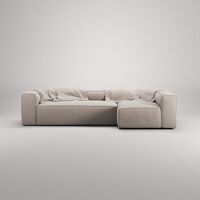 Grand 4-Personers Sofa Divan Højre Sandshell Beige