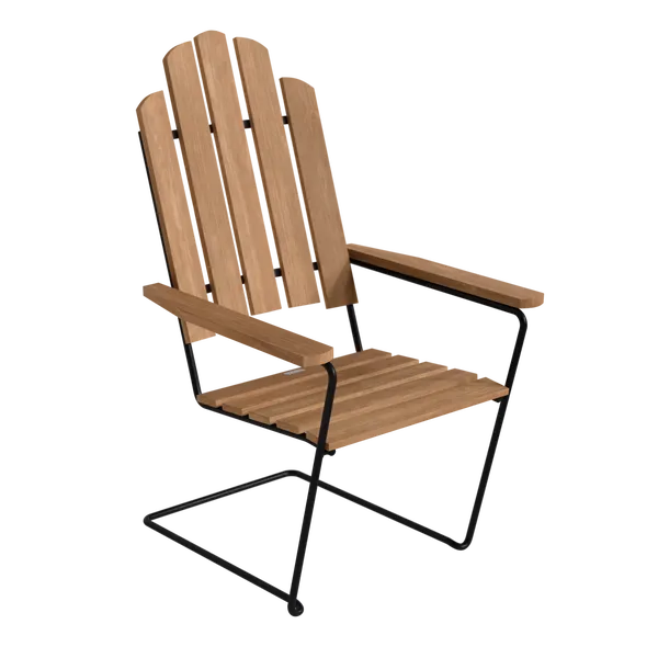 Loungestol A3 Ubehandlet Teak / Sort