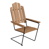 Loungestol A3 Ubehandlet Teak / Sort