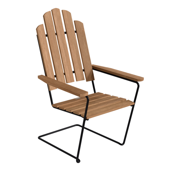 Loungestol A3 Ubehandlet Teak / Sort
