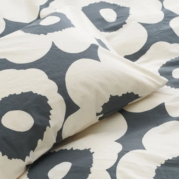 Unikko Påslakan Off-white/Charcoal 150x210 cm