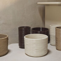 Corduroy Vase H21 cm Carob Brown