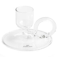 Tiny Candleholder Curved Clear