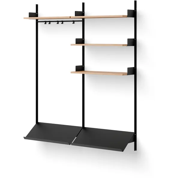Wardrobe 3 Hylde Sort / Eg