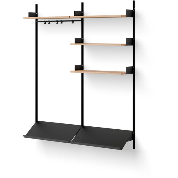 Wardrobe 3 Hylle Sort / Eik