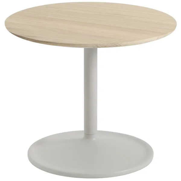 Soft Sidebord Ø48x40 cm Solid Eik / Grå
