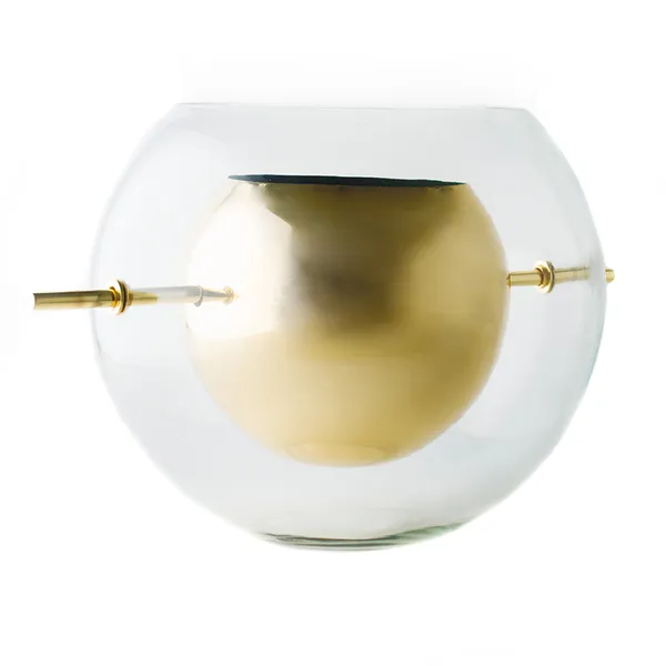 Alba Vase Mundblæst Glas / Messing Cylinder