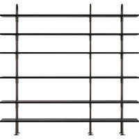 Keen Hyllsystem Med 6 Hyllplan 208 cm Svart Mässing / Svartbrunbetsad Ask