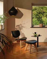 Slab Loungestol Naturlig / Sort Skinn