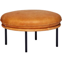Tiki Stol Svarte Ben / Skinn Vintage Cognac