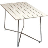 B25A Bord 70x120 cm Hvitlakkert Eik / Varmgalvanisert Stål