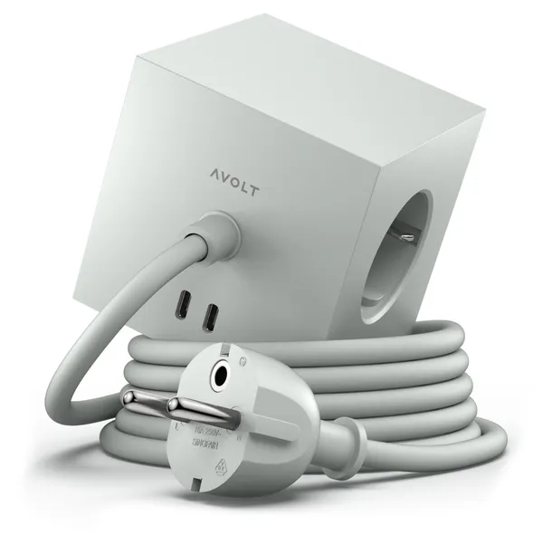 Square 1 Jatkojohto USB-C:llä / Magneetti 3 m Gotland Grey