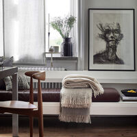 Mohair Filt Rullad Frans 130x170 cm Light Taupe & Brindle Melange