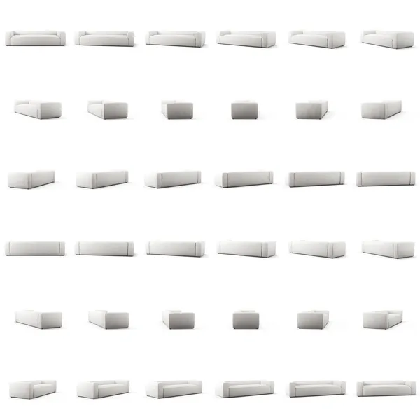 Grand 3-Sitssoffa Minetyg Moon White