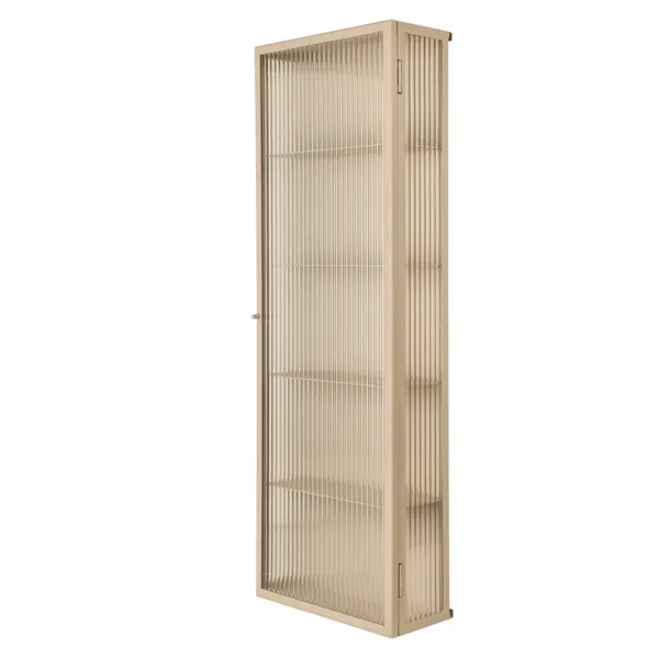 Haze Veggskap Ribbet Glass 35x100 cm Cashmere