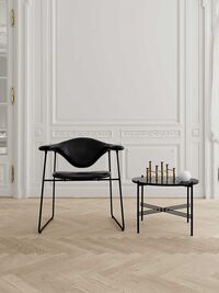 Ts Bord XL Ø105cm H40cm Sort/ Hvid Marmor