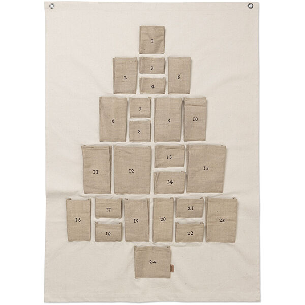 Pine Adventskalender Natur 90x125 cm