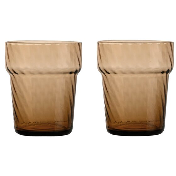 Opacity Drikkeglas Short 2-pak Brunt