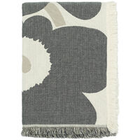 Unikko Jacquard Pläd 150x220 cm Charcoal / Off-white / Sand