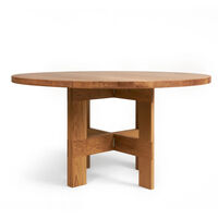 Farmhouse Trestle Spisebord Eg Ø 140 cm