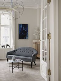 TS Sofabord 55 cm Sort / Hvidt Carrara marmor
