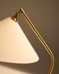 Gräshoppa Bordlampe Messing / Canvas