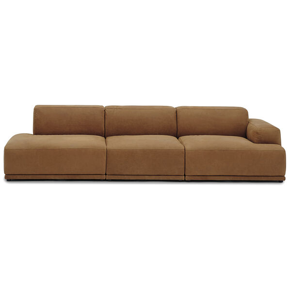 Connect Soft Modulär 3-sitssoffa Med Öppen Vänstersida Grace Leather Cognac