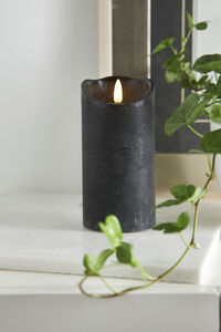 Flamme Rustic LED Blockljus Svart 15 cm