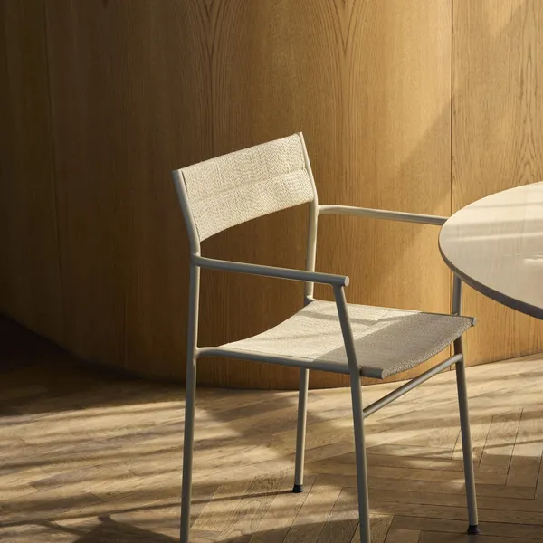 Vev Spisebordsstol Med Armlæn Grey Beige/Natual