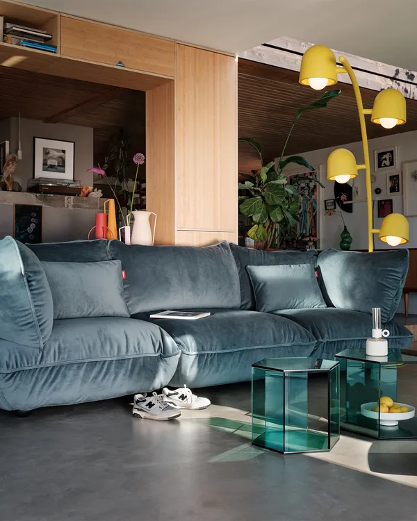 Sumo 4-Seter Sofa Fløyel Petrol