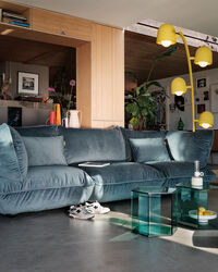 Sumo 4-Seter Sofa Fløyel Petrol