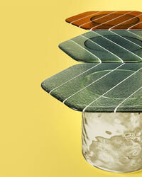 Striche Coffee Table Mint Green / Transparent