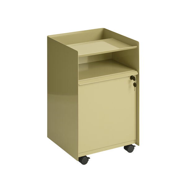Folded Oppbevaringsvogn Med dør og lås Beige-grønn
