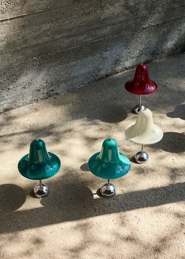 Pantop Bordlampe Bærbar Ø18 Krom / Cherry Red