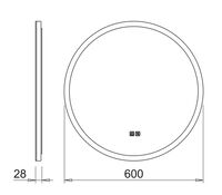 IO Vægspejl Med LED-lys Ø60 cm
