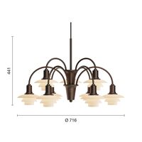PH 1/1 Ljuskrona Med 9 Armar Centenary Edition Aged Brass / Dusty Terracotta