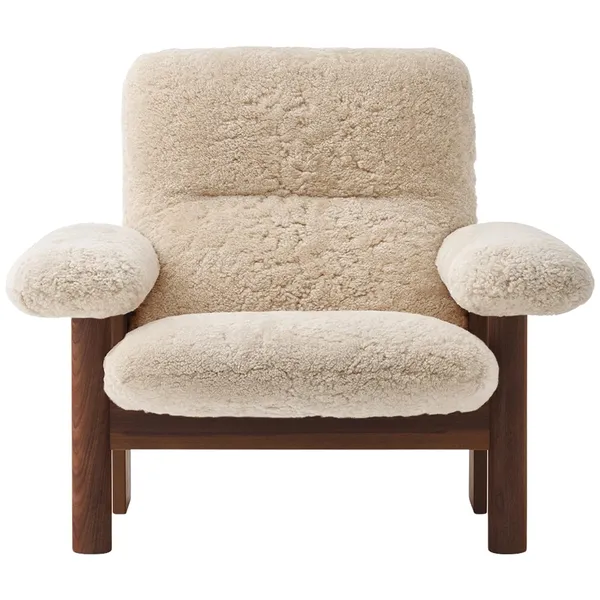 Brasilia Fåtölj Mörkbetsad Ek / Sheepskin Nature