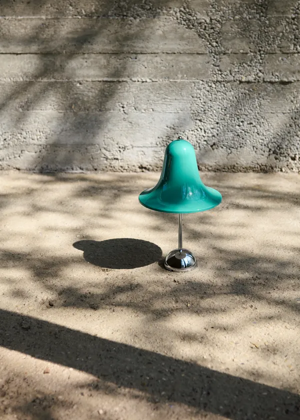 Pantop Bordlampe Bærbar Ø18 Krom / Light Teal