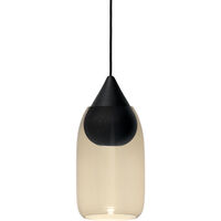 Liuku Drop Pendel Svartbetsad Lindträ / Rökt Glas