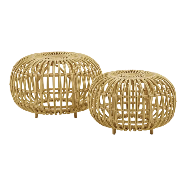 Ottoman Fotpall Outdoor Natur Ø65 cm