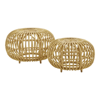 Ottoman Fotpall Outdoor Natur Ø65 cm