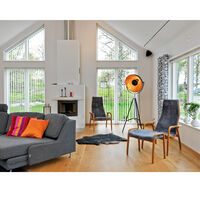 Captain Gulvlampe Sort / Gull